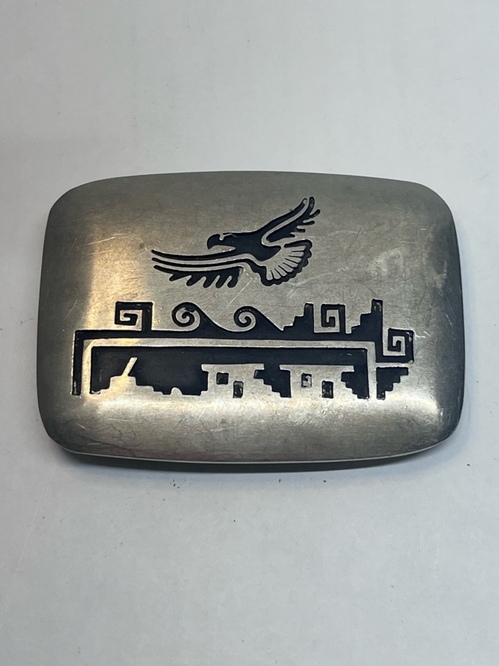 Southwestern Silver-Tone Buckle with Eagle Motif